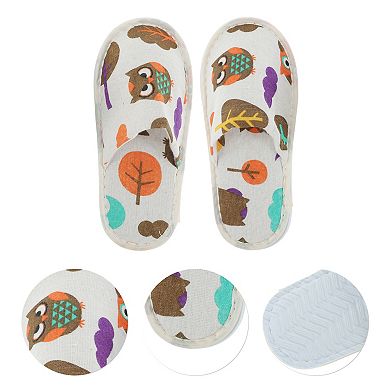 1 Pair Disposable Slippers Foldable Hotel Slippers Oatmeal Grey