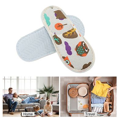 1 Pair Disposable Slippers Foldable Hotel Slippers Oatmeal Grey