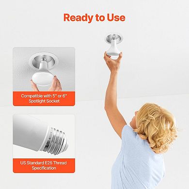 12-Pack BR30 LED Flood Light Bulbs 850 Lumens 3000K Warm White Dimmable - White, Silver