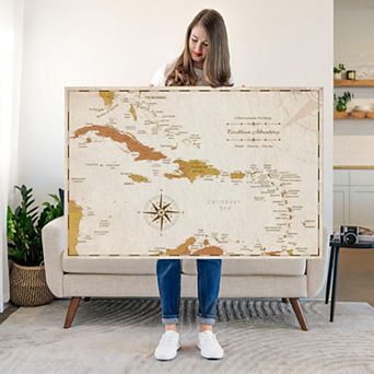 Moments Light Push Pin Caribbean Map