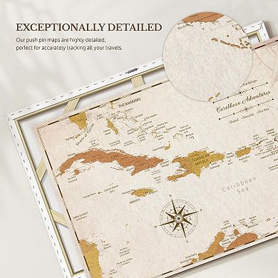 Moments Light Push Pin Caribbean Map