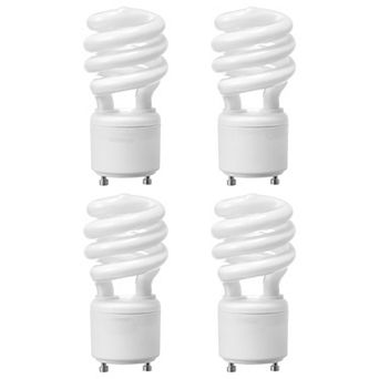 4-Pack GU24 CFL Bulbs 13W 900 Lumens 2700K Warm Light - White