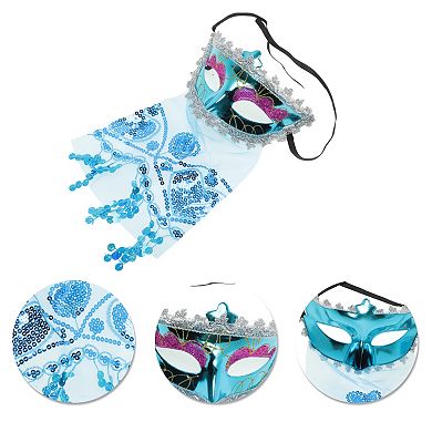 Veiled Half Face Party Mask 1 Pc
