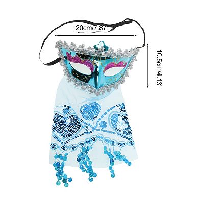 Veiled Half Face Party Mask 1 Pc