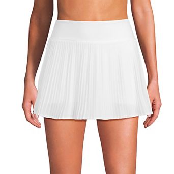 Women's Lands' End High Waisted Pleated Woven Swim Skort