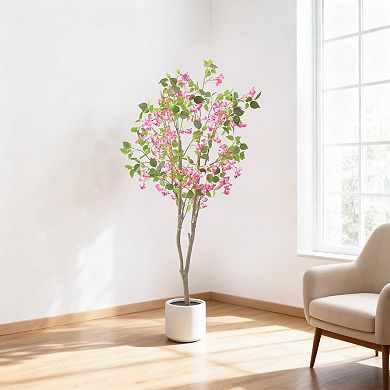 5FT Artificial Indoor Tree in Planter, Green