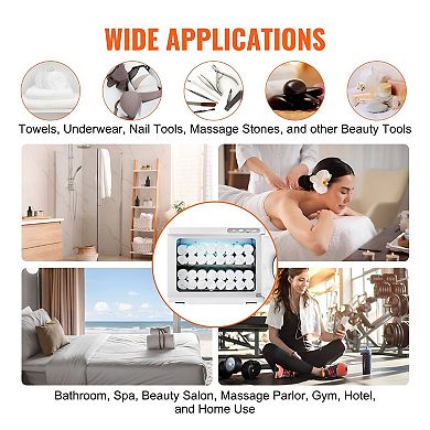 Hot Towel Warmer Cabinet 23L Countertop Towel Heater with UV Light - White