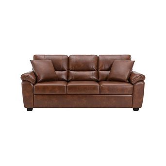 Faux Leather Mid-Century Elegant Sofa