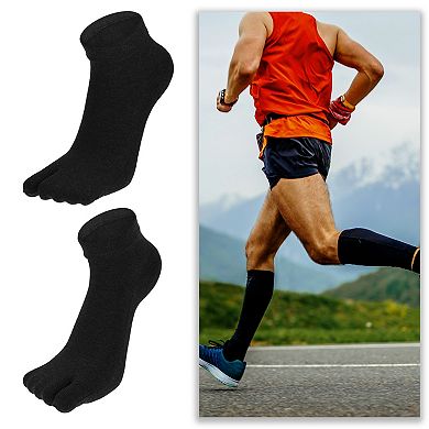 1 Pair Full Finger Two Toe Socks Unisex Non Slip Sticky Daily Fit Finger Socks