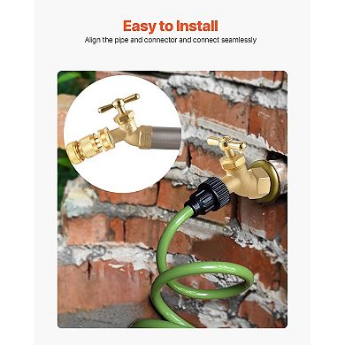 Versatile Garden Hose Bib with Brass Body, Zinc Handle, and Easy Installation - Golden
