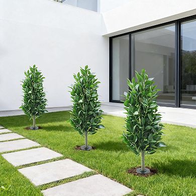 3FT Artificial Bay Laurel Tree in Planter, UV-Resistant, Green