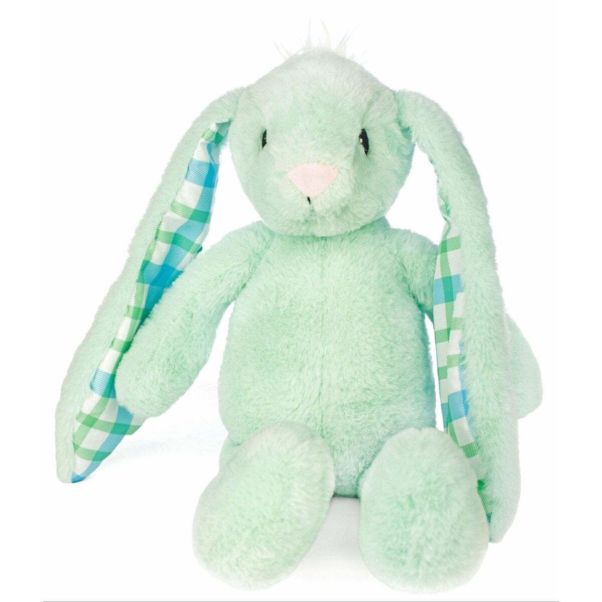 Детские мягкие игрушки Plushible 14 Inch Green Plaid Eared Bunny — фото 1