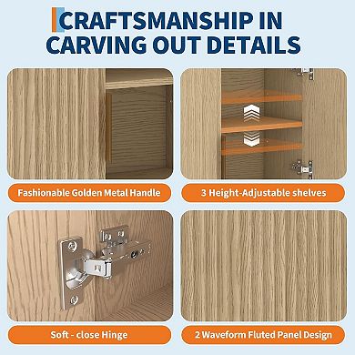 Medicine Cabinet with Adjustable Shelf, Oak Wall Mounted Over-Toilet Organizer Waterproof Bathroom