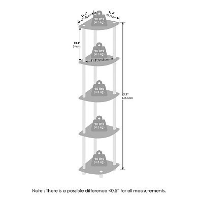 5-Tier Multipurpose Corner Display Rack Shelving Unit