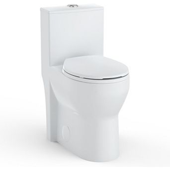 One-Piece Toilet Elongated,Ceramic Toilet with PP Toilet Cover,Durable, Efficient Flushing System