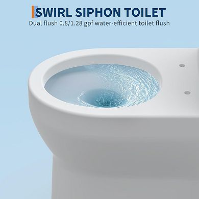 One-Piece Toilet Elongated,Ceramic Toilet with PP Toilet Cover,Durable, Efficient Flushing System