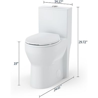 One-Piece Toilet Elongated,Ceramic Toilet with PP Toilet Cover,Durable, Efficient Flushing System