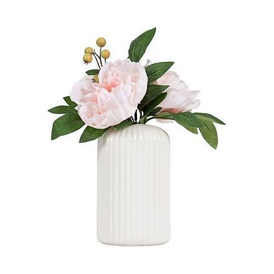 Artificial Peony Floral Arrangement with Vase