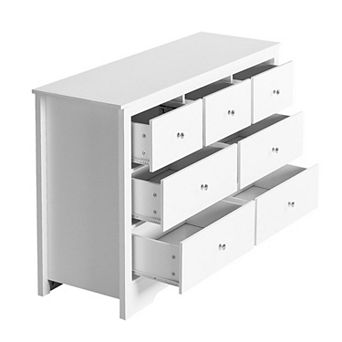 Multi-Functional Dresser with Smooth Slide Drawers and Top Surface - White