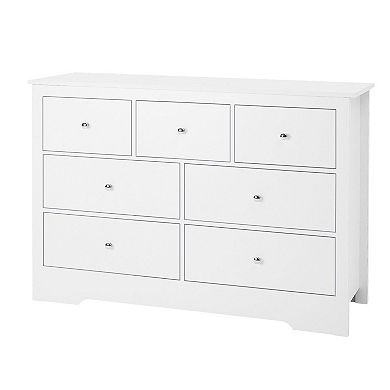 Multi-Functional Dresser with Smooth Slide Drawers and Top Surface - White