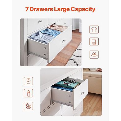 Multi-Functional Dresser with Smooth Slide Drawers and Top Surface - White