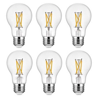 6-Pack Edison Bulbs 4.5W 2700K Warm Light E26 Base - White