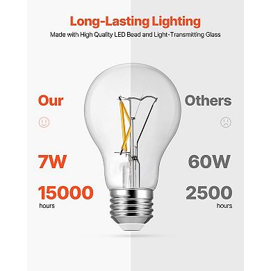 6-Pack Edison Bulbs 4.5W 2700K Warm Light E26 Base - White