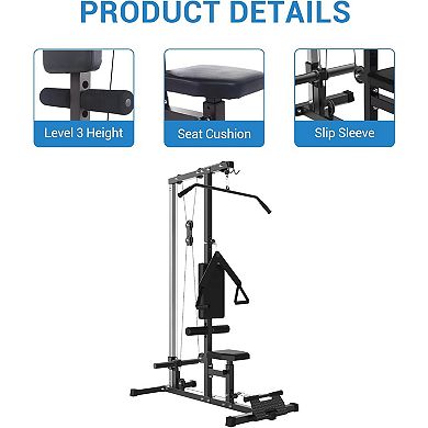 LAT Pull Down Machine with High and Low Pulley Station,with Adjustable Legs Support