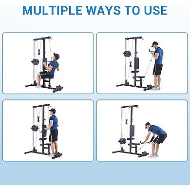 LAT Pull Down Machine with High and Low Pulley Station,with Adjustable Legs Support
