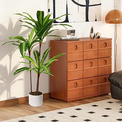 3.3FT Artificial Dracaena Marginata Tree in Pot, Green