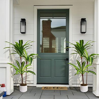 3.3FT Artificial Dracaena Marginata Tree in Pot, Green