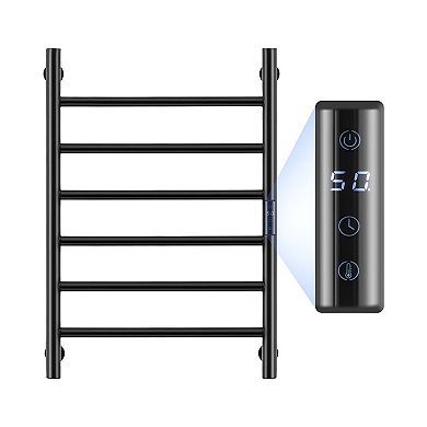 Electric Heated Towel Rack for Bathroom with Timer and Temperature Control - Black