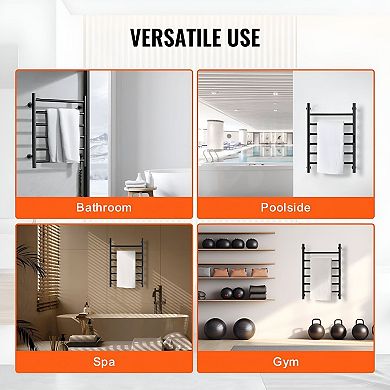 Electric Heated Towel Rack for Bathroom with Timer and Temperature Control - Black