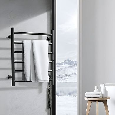 Electric Heated Towel Rack for Bathroom with Timer and Temperature Control - Black
