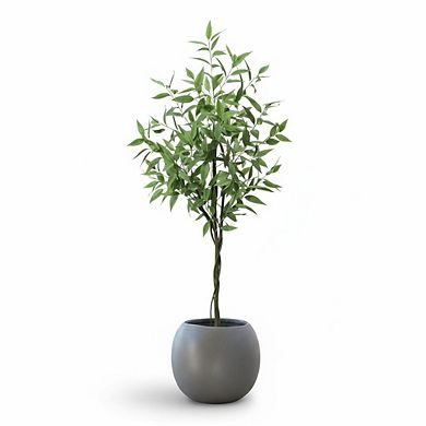 6FT Artificial Eucalyptus Tree in Pot, Modern Fake Plant, Green