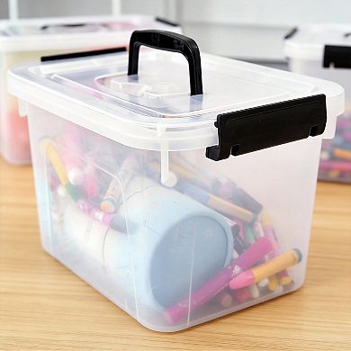 Clear Latch Storage Box with Handle and Lid 2pc