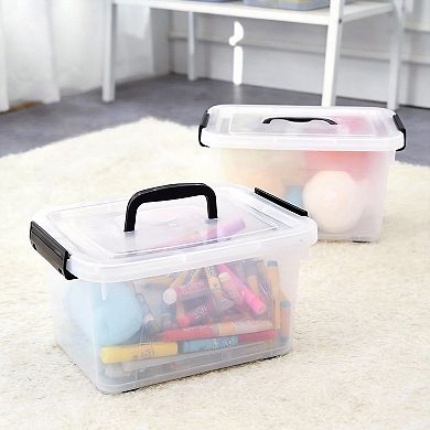 Clear Latch Storage Box with Handle and Lid 2pc