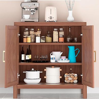 Sideboard Cabinet with Adjustable Shelves, Farmhouse Coffee Bar Console Table, Storage Cabinet