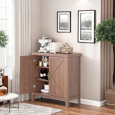 Sideboard Cabinet with Adjustable Shelves, Farmhouse Coffee Bar Console Table, Storage Cabinet
