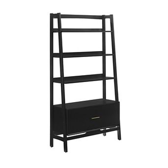 Crosley Furniture Landon Large Etagere Bookcase with Drawer and Open Shelves
