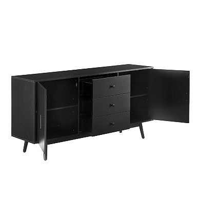 Crosley Furniture Lucas Sideboard with Storage Cabinets & 3 Drawers