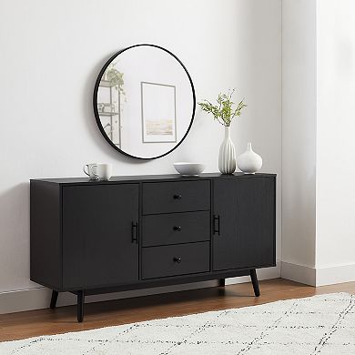 Crosley Furniture Lucas Sideboard with Storage Cabinets & 3 Drawers