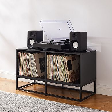 Crosley Furniture Enzo Medium Record Player Stand With Vinyl Storage