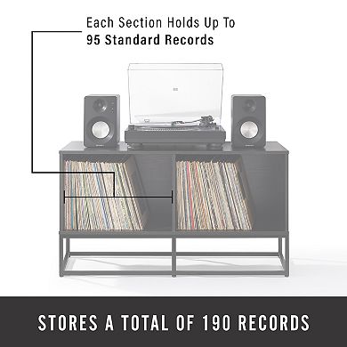 Crosley Furniture Enzo Medium Record Player Stand With Vinyl Storage