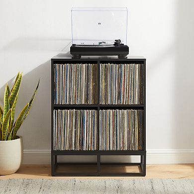 Crosley Furniture ENZO 4-Cube Record Player Stand with Vinyl Storage