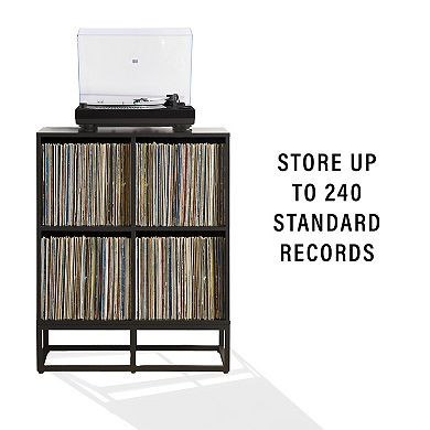 Crosley Furniture ENZO 4-Cube Record Player Stand with Vinyl Storage
