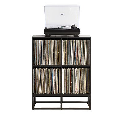 Crosley Furniture ENZO 4-Cube Record Player Stand with Vinyl Storage