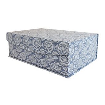 Small Blue Hinge Paper Storage Box