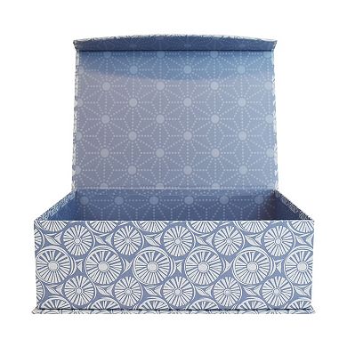 Small Blue Hinge Paper Storage Box
