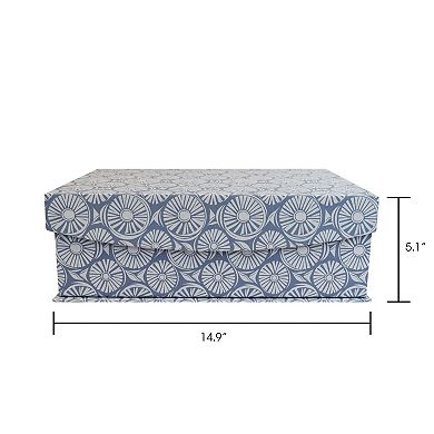 Small Blue Hinge Paper Storage Box